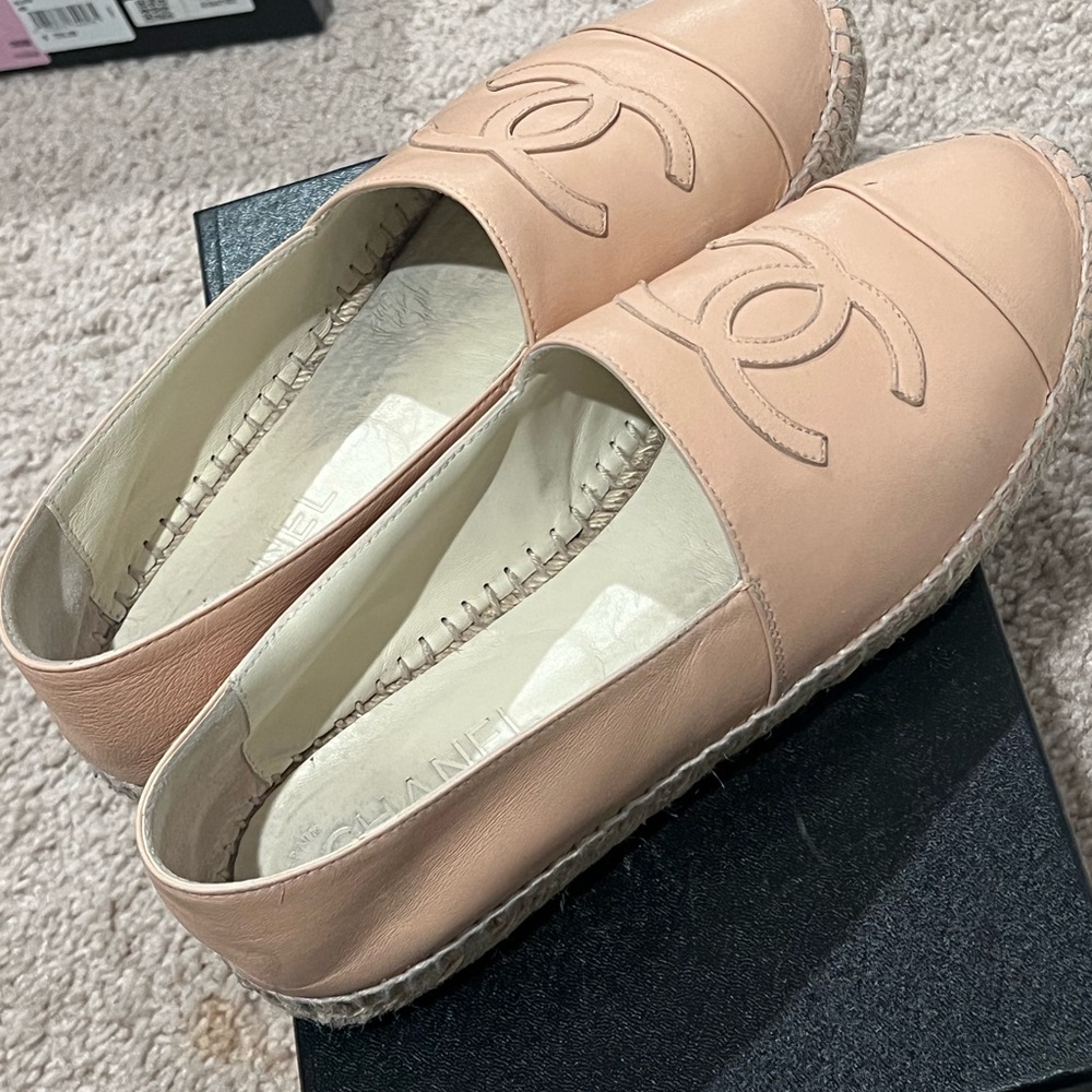 Chanel Tan Espadrilles Classic Style
